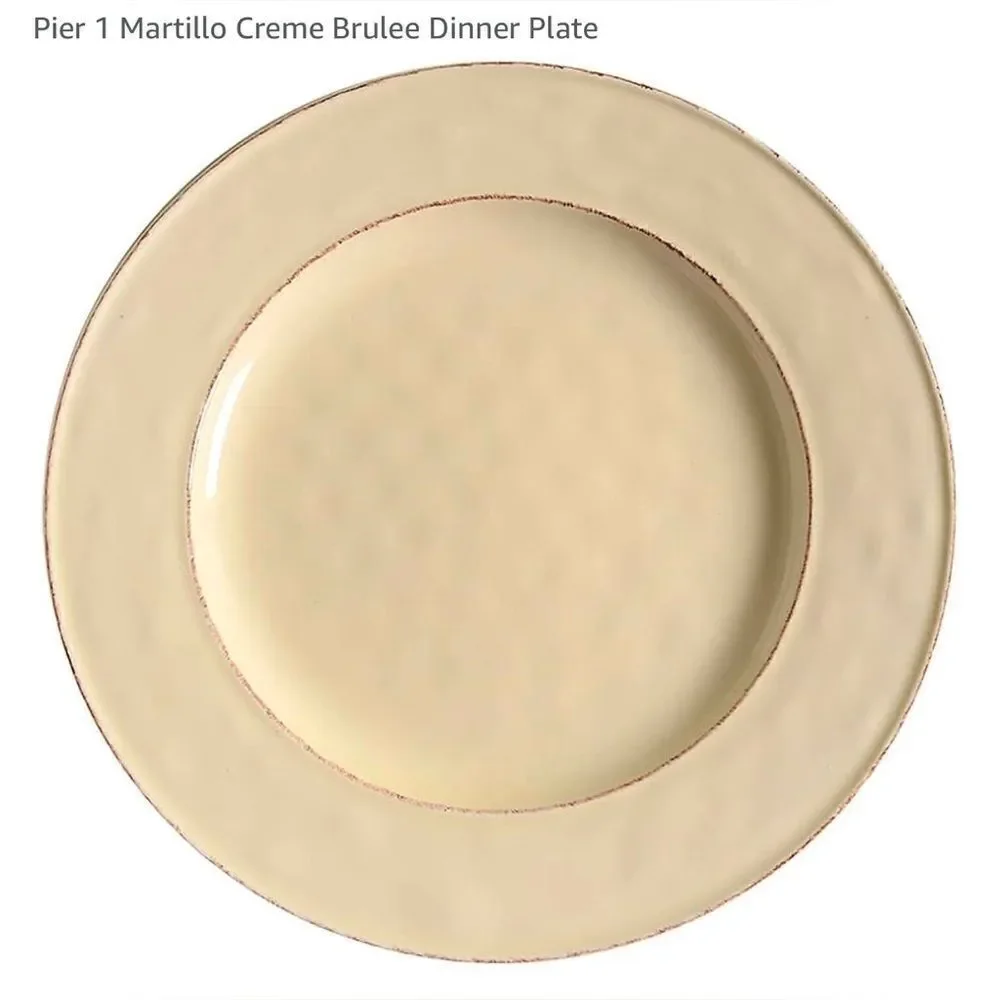 Martillo Pier 1 Imports Martillo Creme Brulee SET OF 2 DINNER Plates hammered